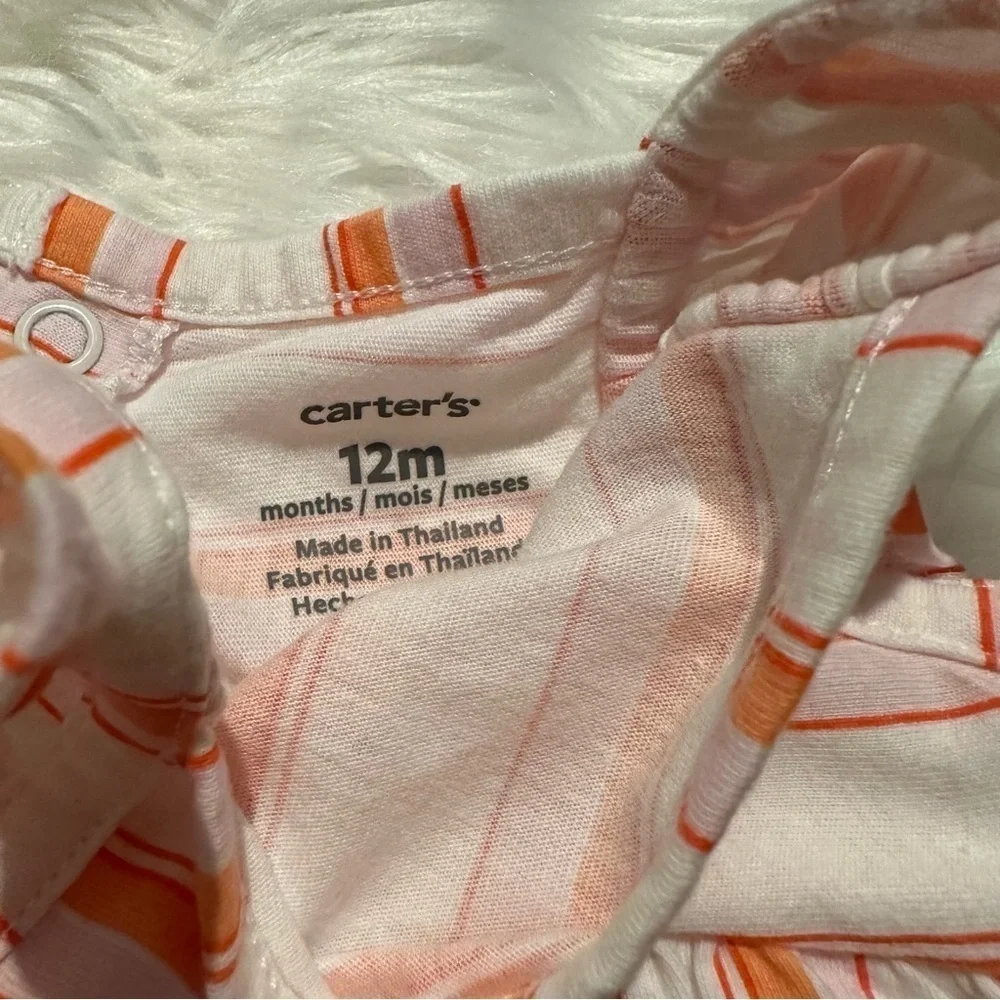 Carter’s Baby Girl 12M Striped Ruffle Dress‎ Bloomers 2 Piece Set